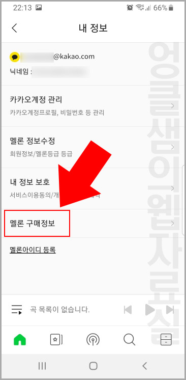 멜론 구매정보