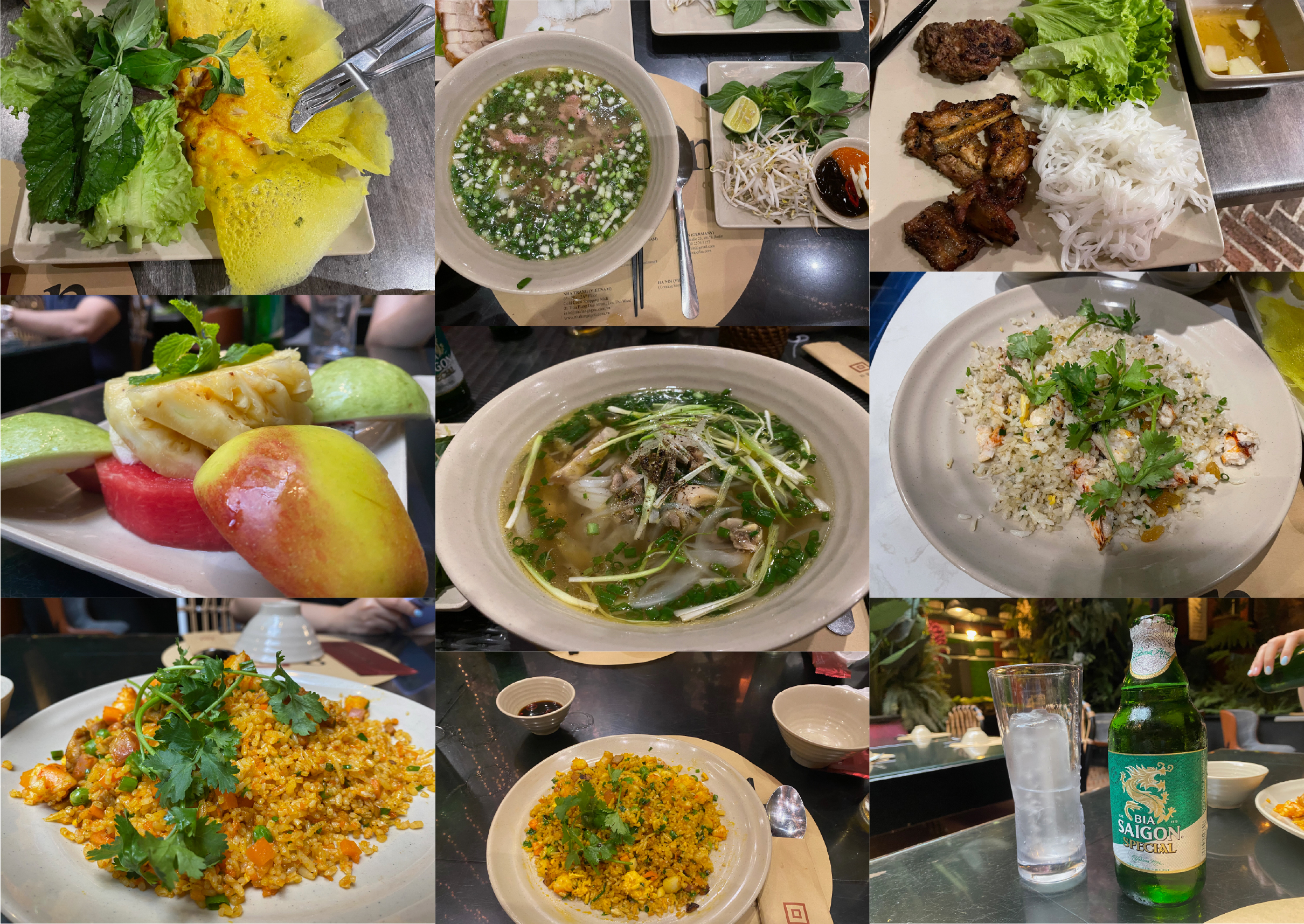 호치민 나향응온 식당 음식들