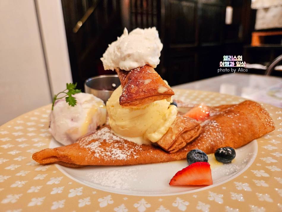 오사카 디저트, 프랑스 갬성 한 스푼 난바 크레페, 크레프리 알시온 Creperie Alcyon