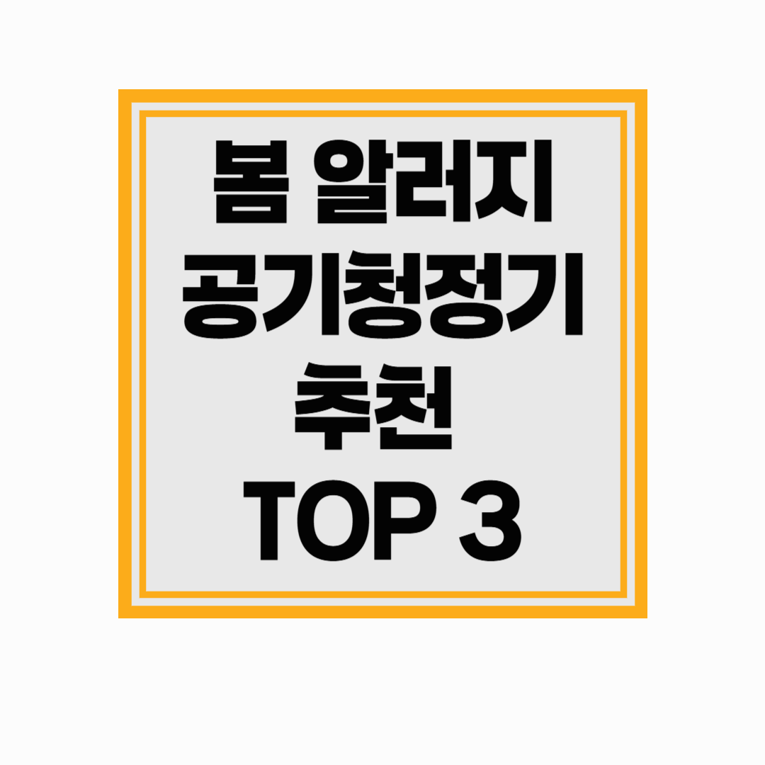 봄 알러지 공기청정기 추천