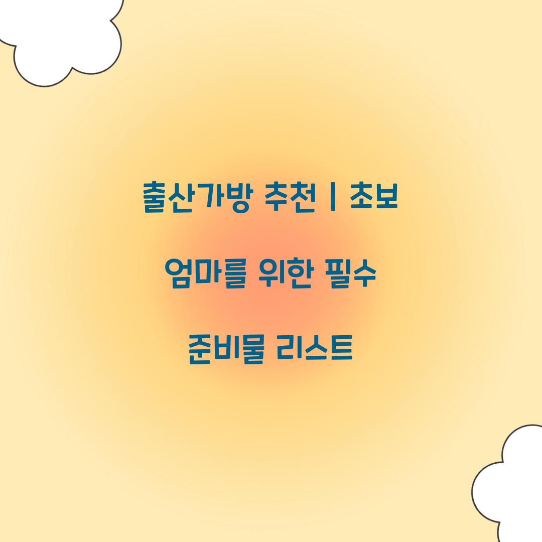출산가방 추천