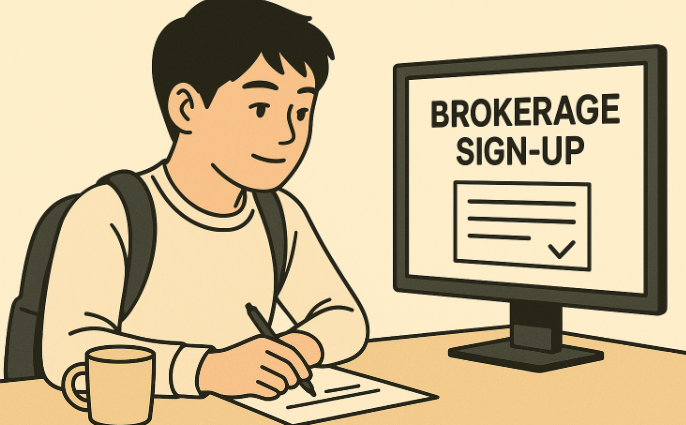 증권사이트를 보는 남성 이미지