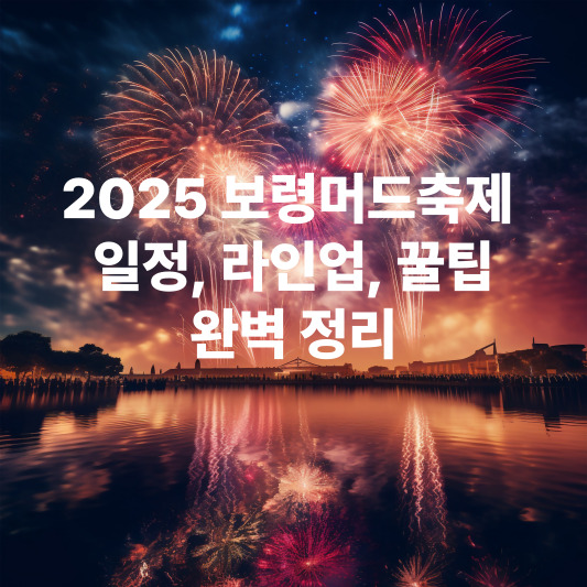 2025 보령머드축제 : 일정&amp;#44; 라인업&amp;#44; 꿀팁&amp;#44; 완벽 정리