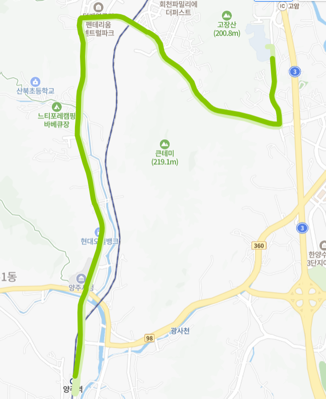 양주-701번-버스-노선-지도