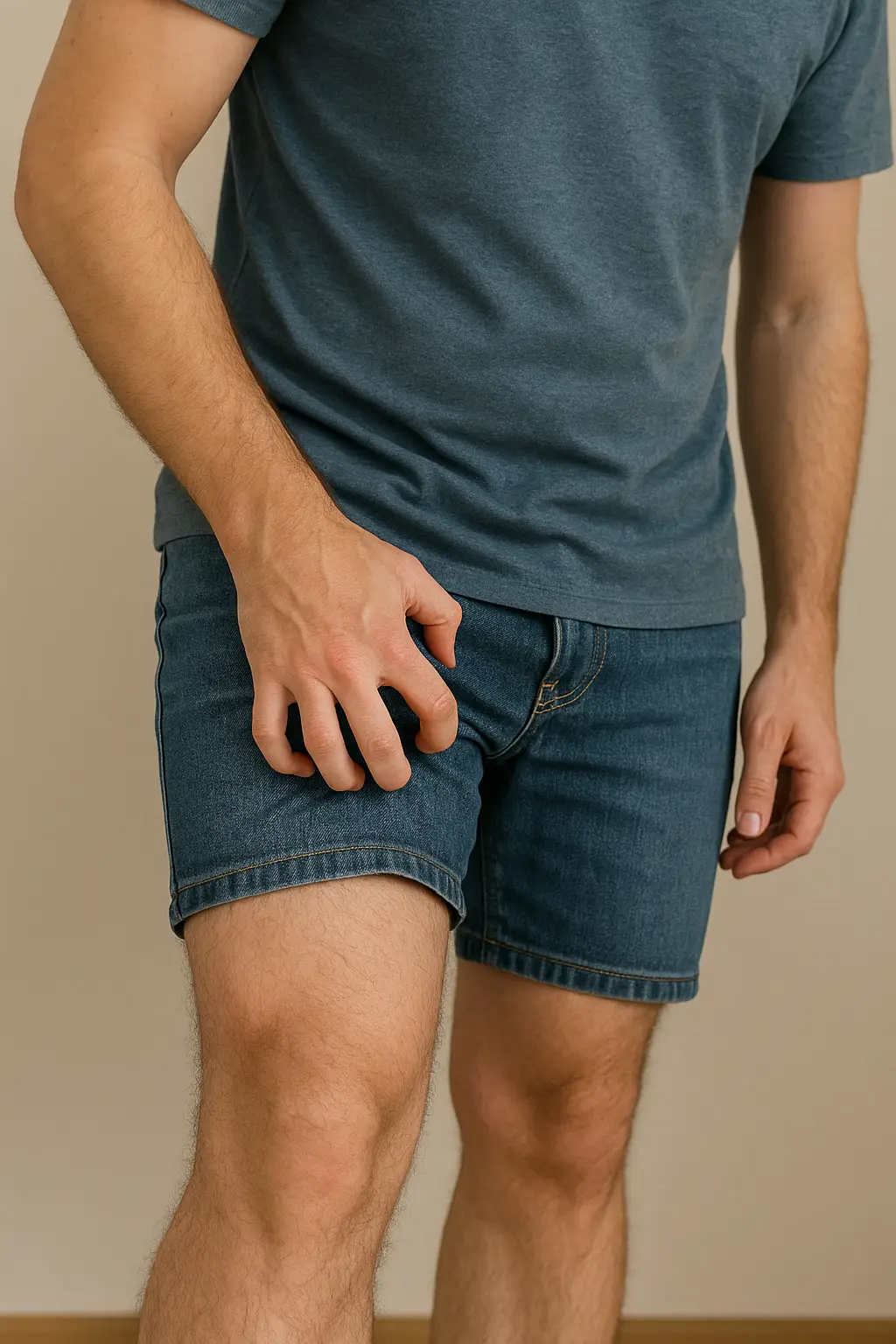 허벅지-안쪽을-긁으며-가려움을-느끼는-남성