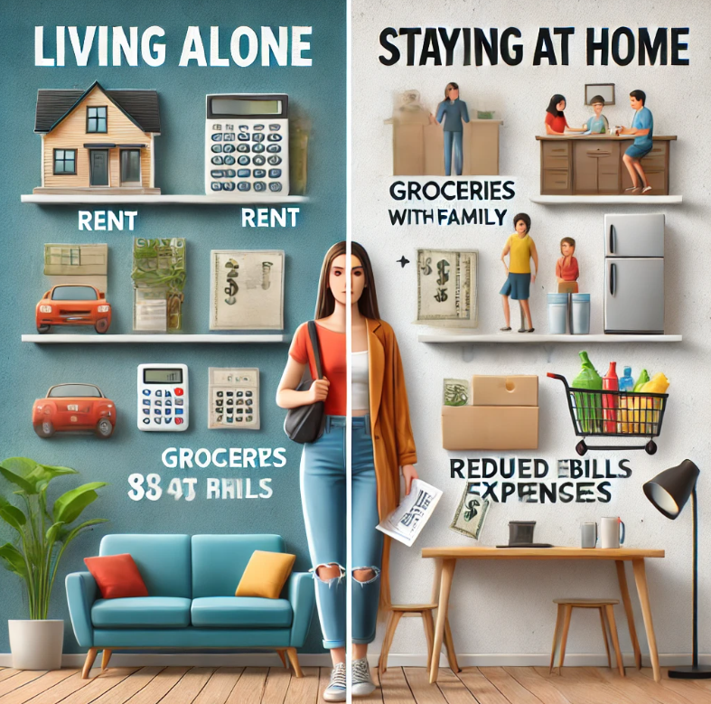 주거 형태에 따른 직장인 생활비 비교