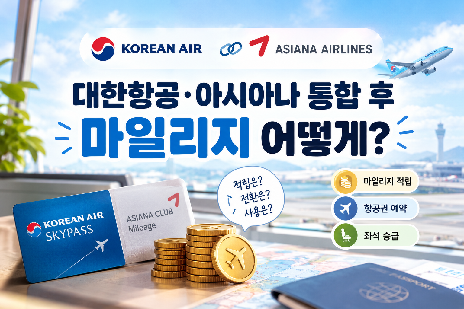 대한항공&middot;아시아나 통합 후 아시아나 마일리지로 대한항공 항공권 예약하는 방법