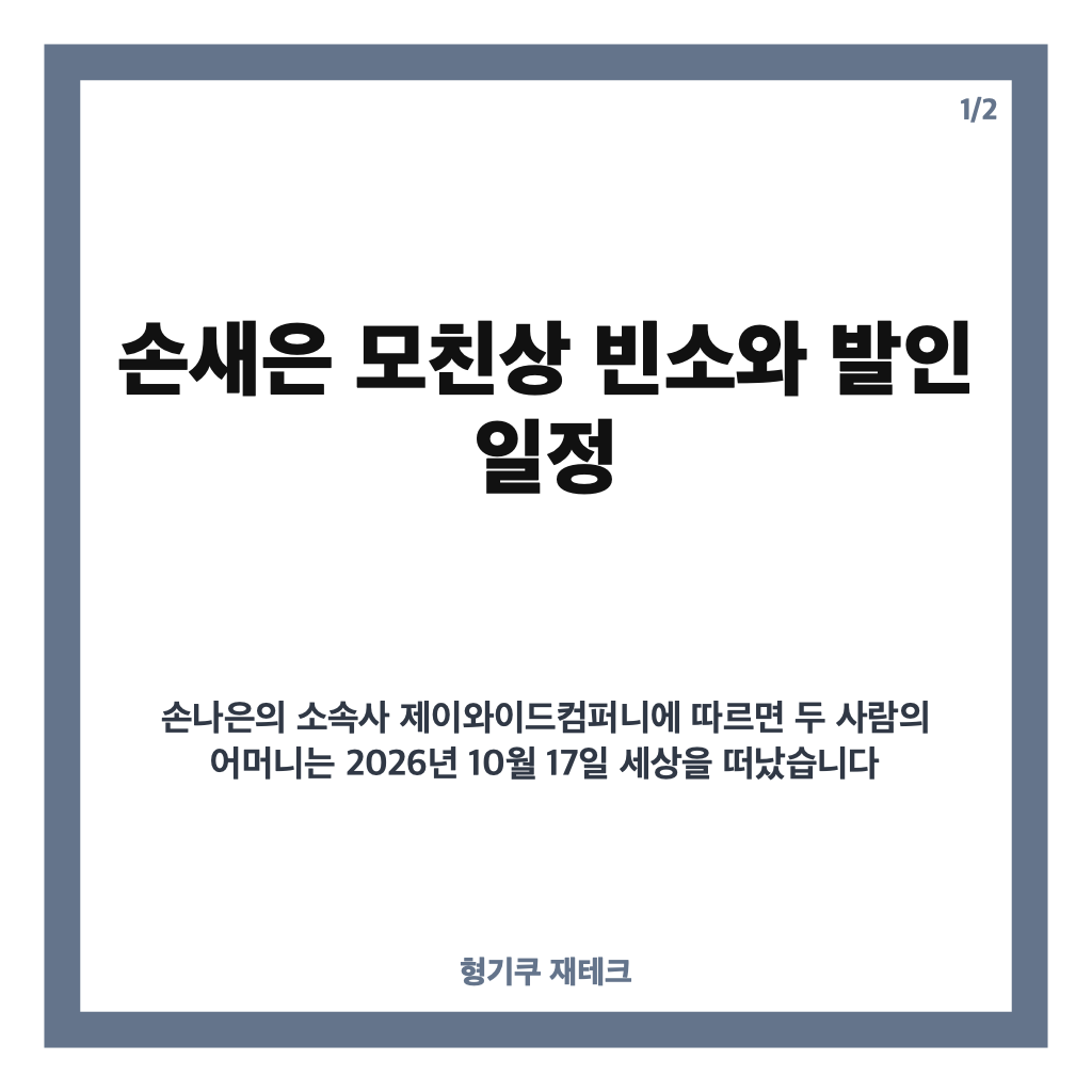손새은 모친상 빈소, 언니 손나은과 함께 지켜&hellip;발인은 19일 카드뉴스 1