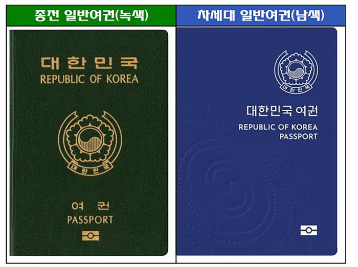 대한민국여권표지 변화