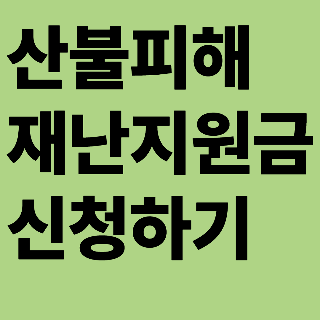 산불 피해 재난지원금 신청하기