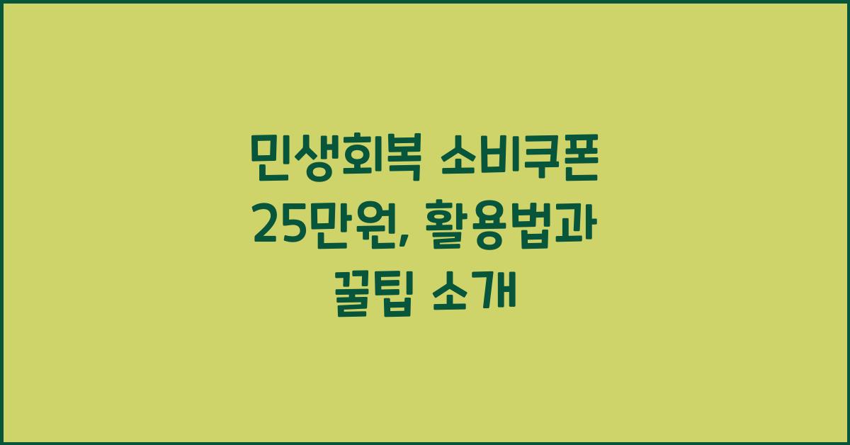 민생회복 소비쿠폰 25만원