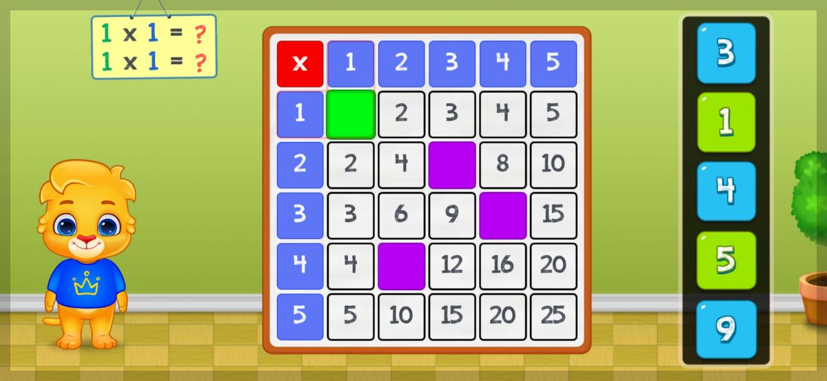 어린이를-위한-곱셈-수학-게임-곱셈표