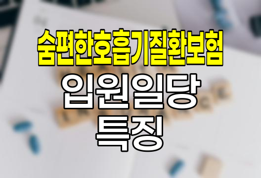 메리츠화재 숨편한 호흡기질환보험 입원일당 특징