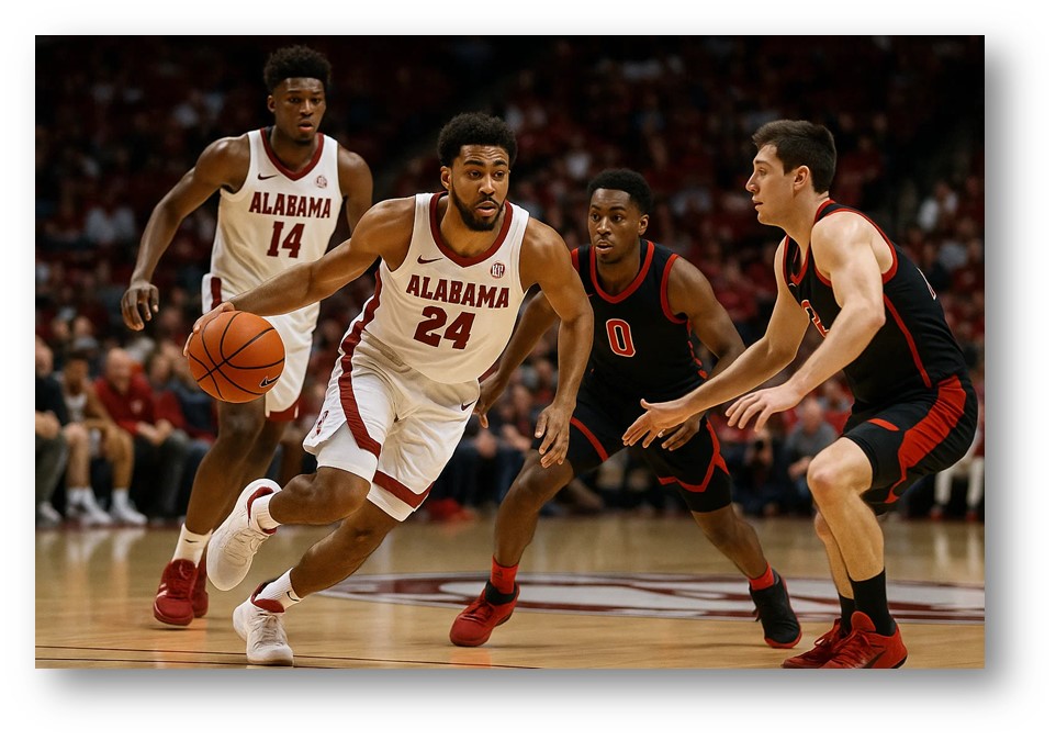 알라바마 크림슨 타이드 팀이 멋있게 공격하는 장면