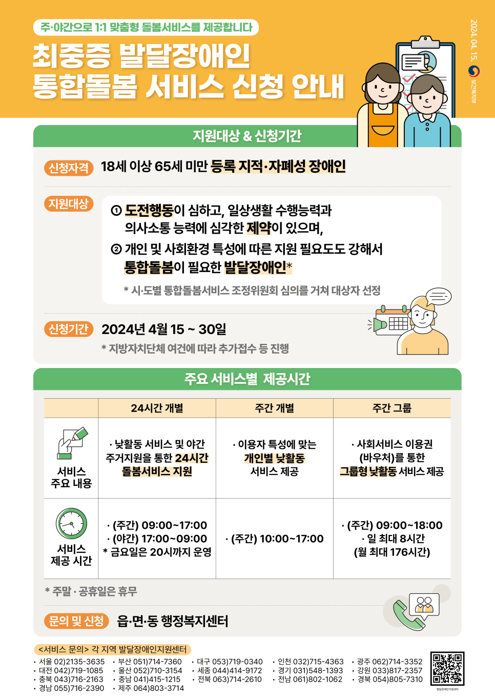 최중증 발달장애인 통합돌봄 서비스 신청안내