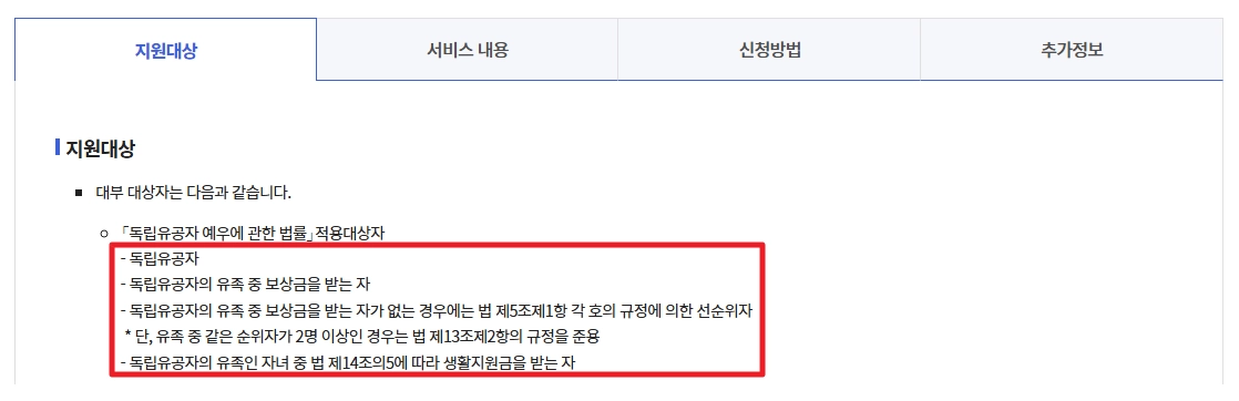 국가유공자등 대부지원 지원대상,신청방법,필요서류