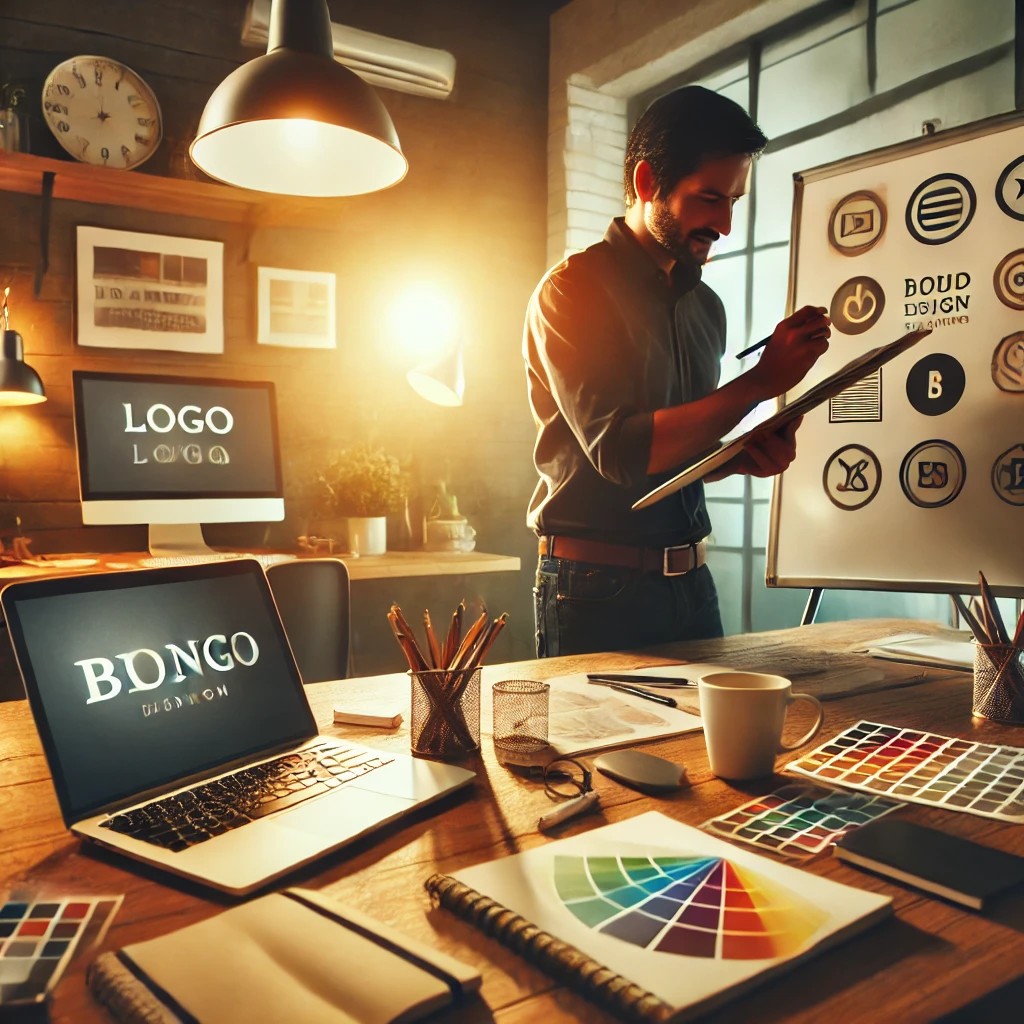 남자가 브랜드 블랜딩을 하고 있다.