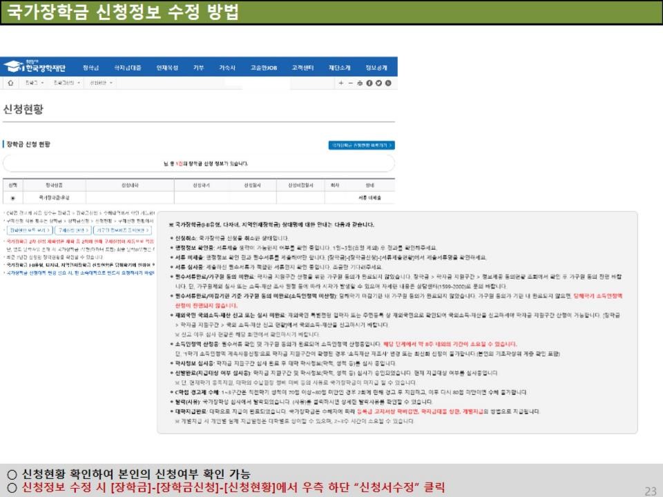 2025년 국가장학금 신청 방법 안내