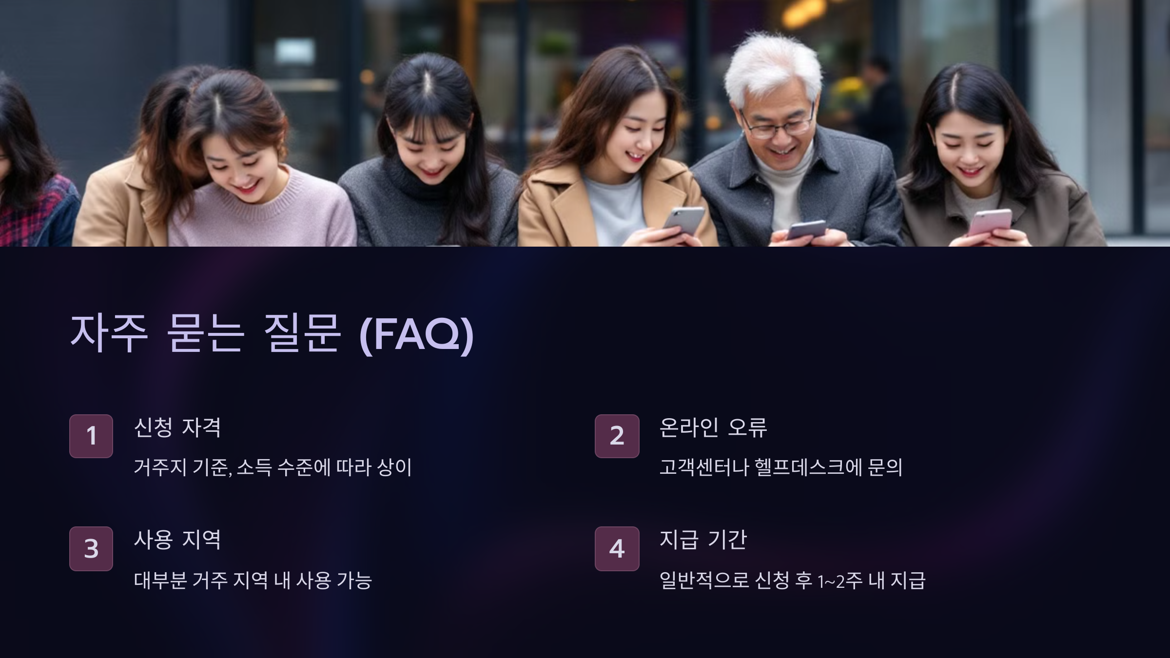 민생회복지원금 신청방법 FAQ