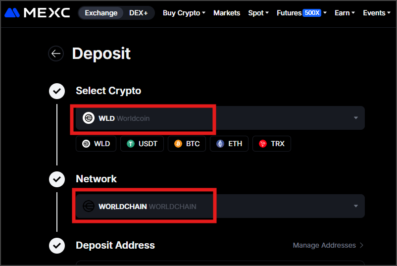 월드체인 네트웍 선택하기