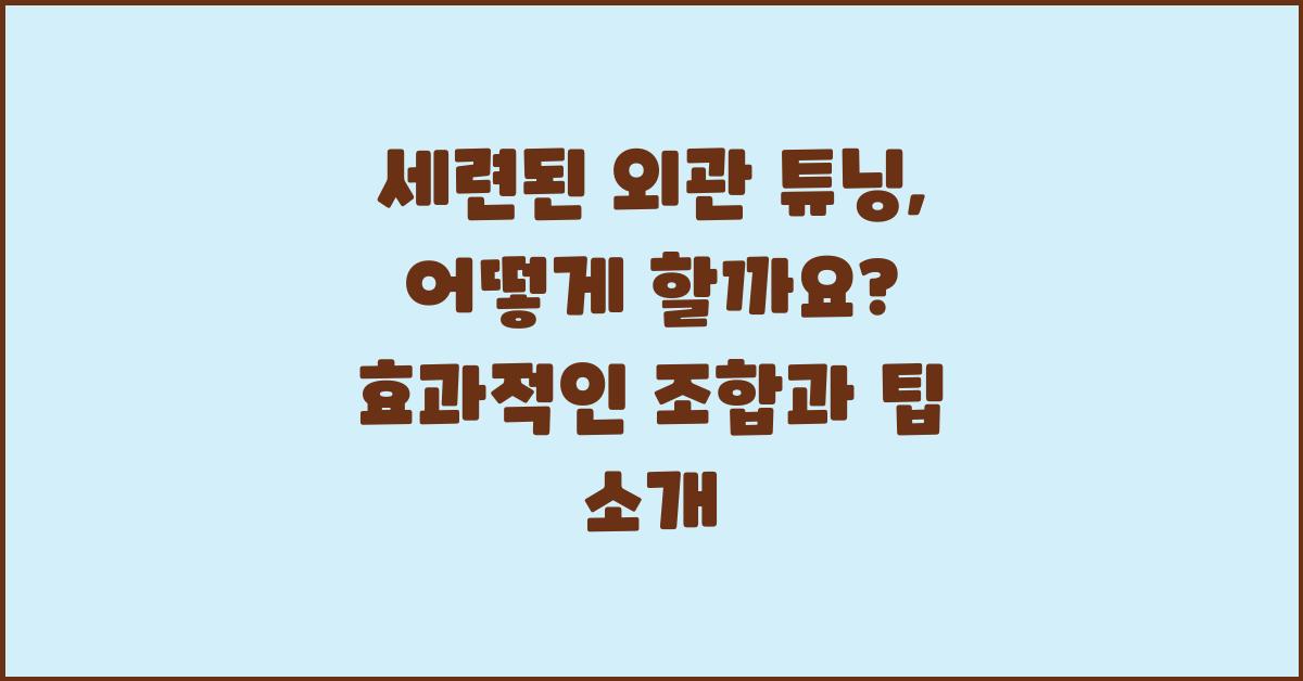 세련된 외관 튜닝, 어떻게 할까요?
