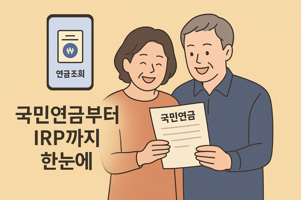 국민연금, 퇴직연금, IRP, 연금저축, 이혼 연금 분할, 연금 수령액 조회, 국민연금 환급금, KB 연금 IRP