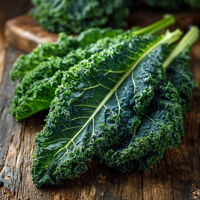 도마위 케일 잘라놓은 면