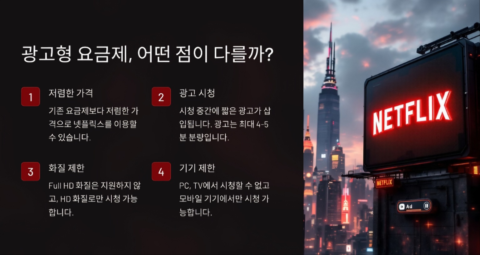 넷플릭스 요금제 선택 및 할인