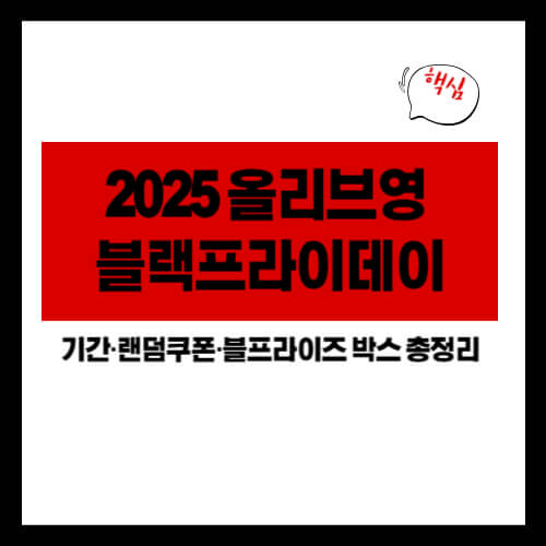 2025 올리브영 블랙프라이데이 ❘ 기간&middot;랜덤쿠폰&middot;블프라이즈 박스 총정리