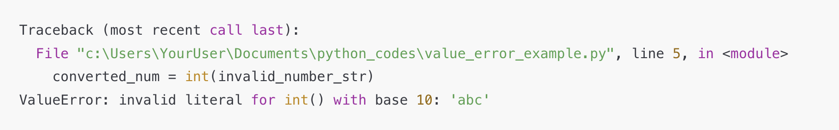 파이썬 ValueError 예시