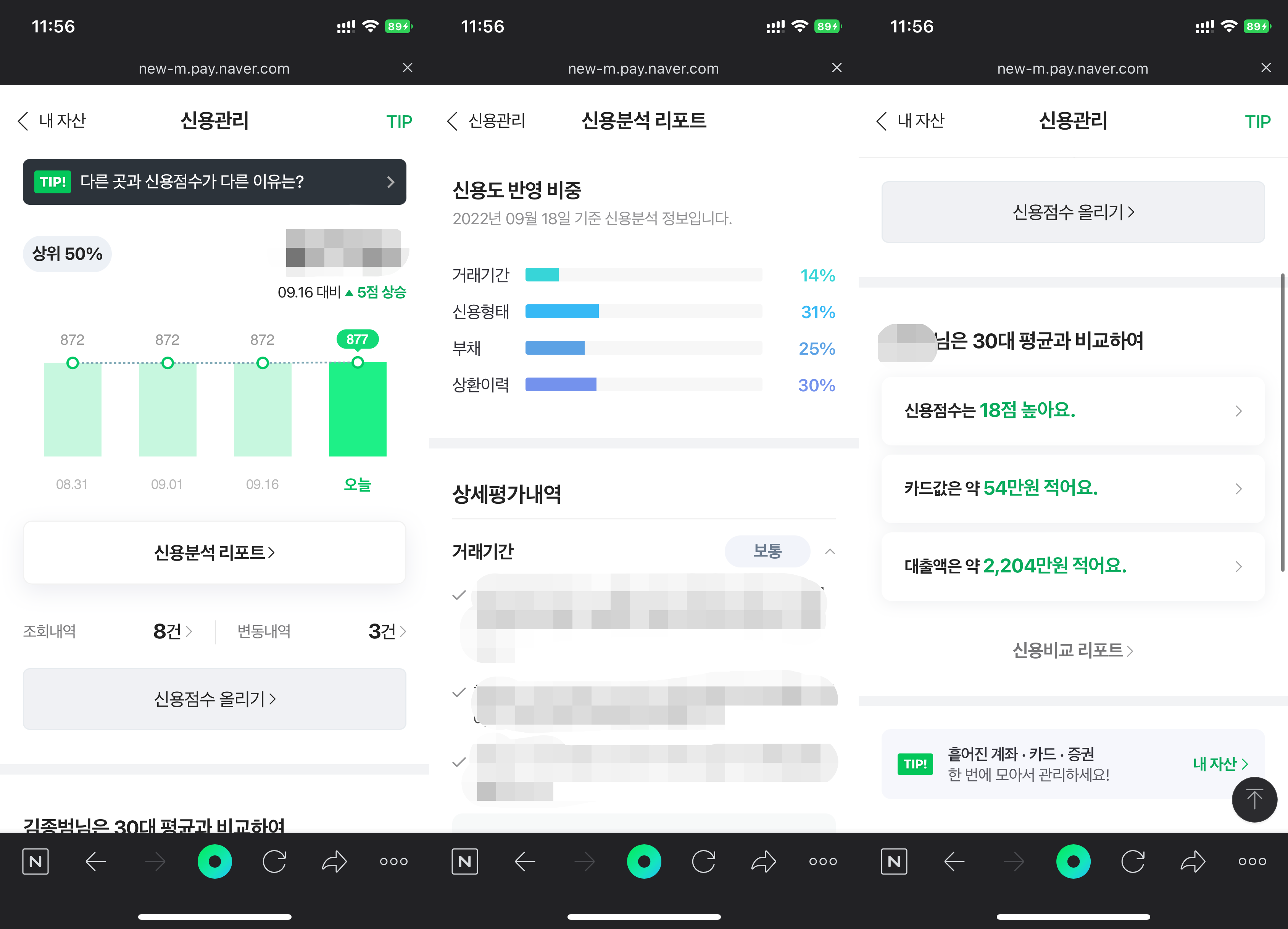 네이버-신용관리-화면