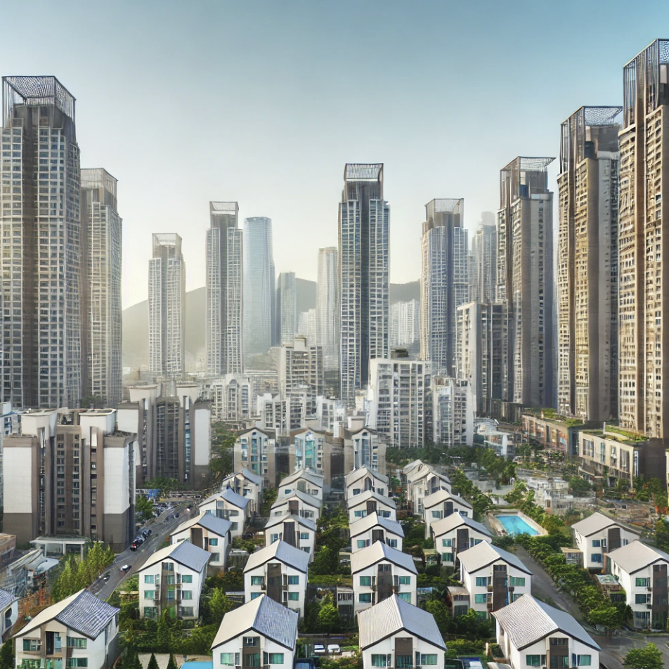 도심 속 고층 아파트, 상속 및 증여 재산 평가를 위한 주거지 모습