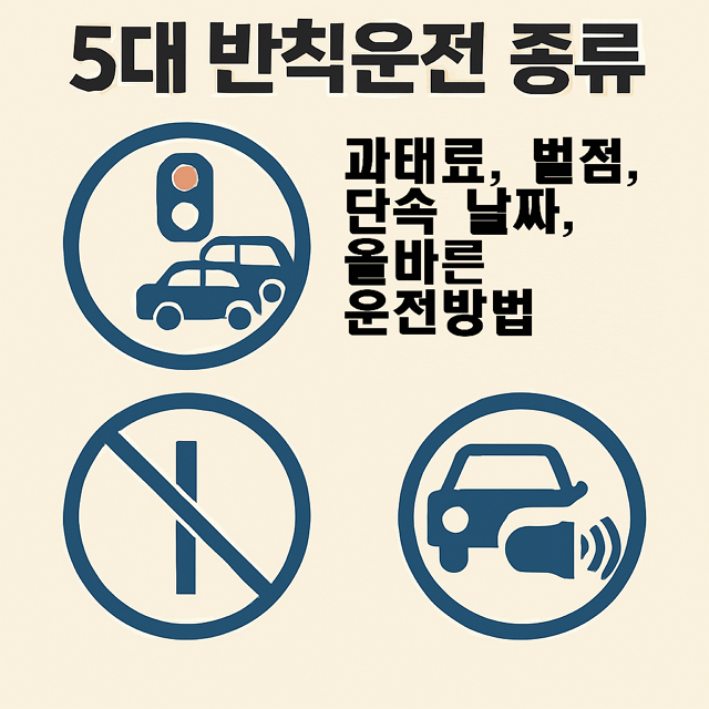 5대 반칙운전 종류, 과태료, 범칙금, 벌점, 단속 날짜, 올바른 운전방법