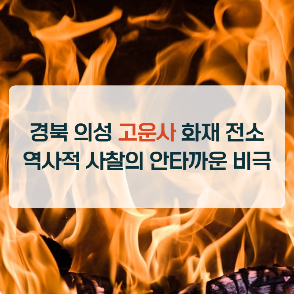 경북 의성 고운사 화재 전소