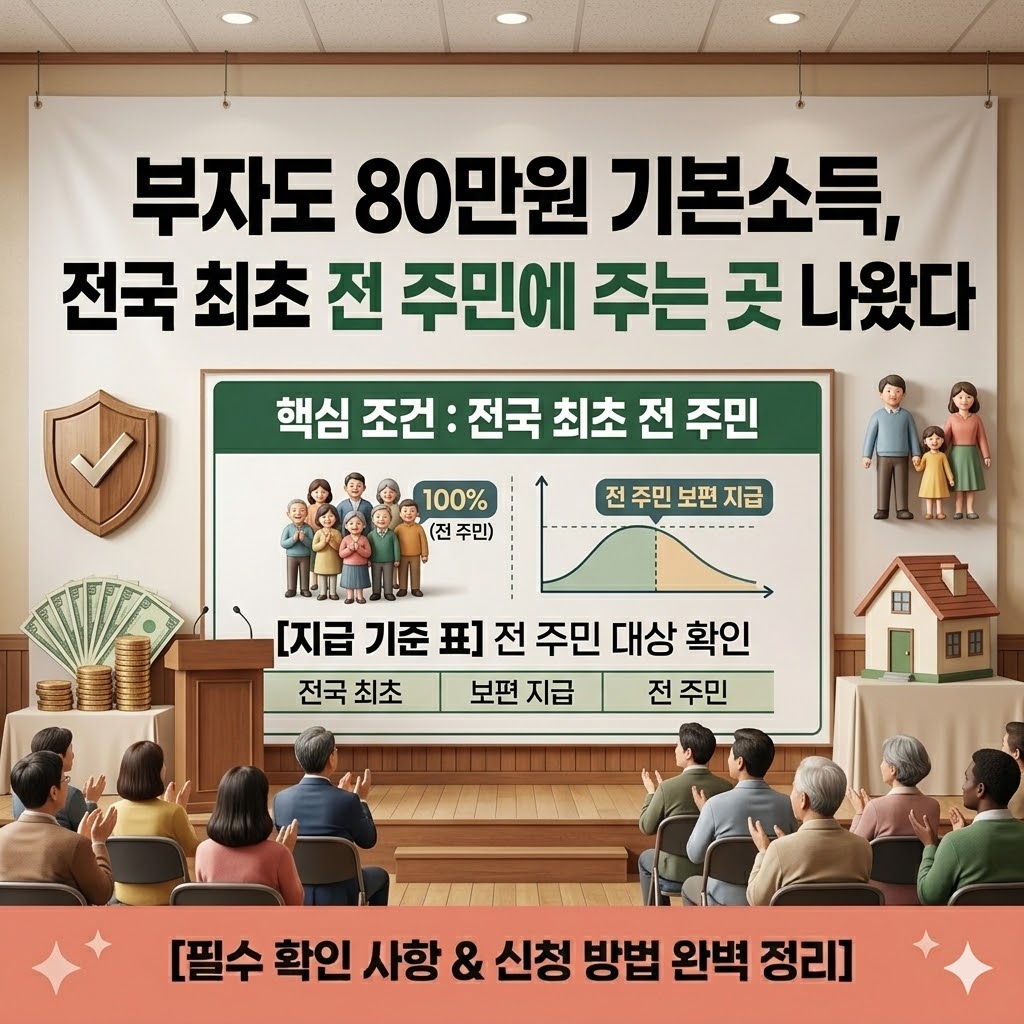 부자도 80만원 기본소득, 전국 최초 전 주민에 주는 곳 나왔다
