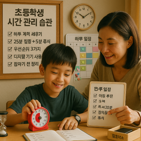 초등학생 시간 관리 습관, 어떻게 길러야 할까? – 2025 실전 전략
