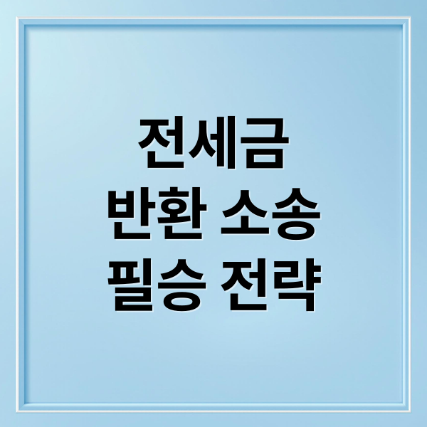 전세보증금 미반환 소송 절차와 승소 전략 완벽 가이드