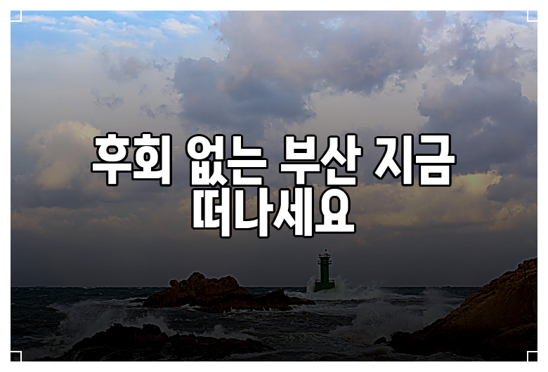 후회 없는 부산 지금 떠나세요