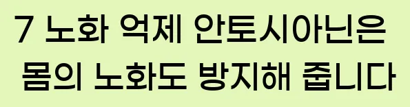 7 노화 억제 안토시아닌은 몸의 노화도 방지해 줍니다