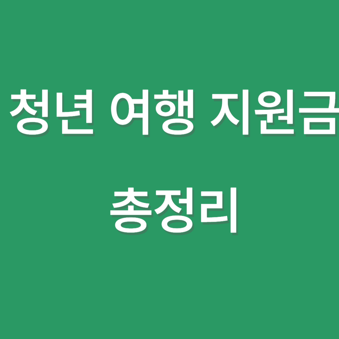 청년여행 지원 제도