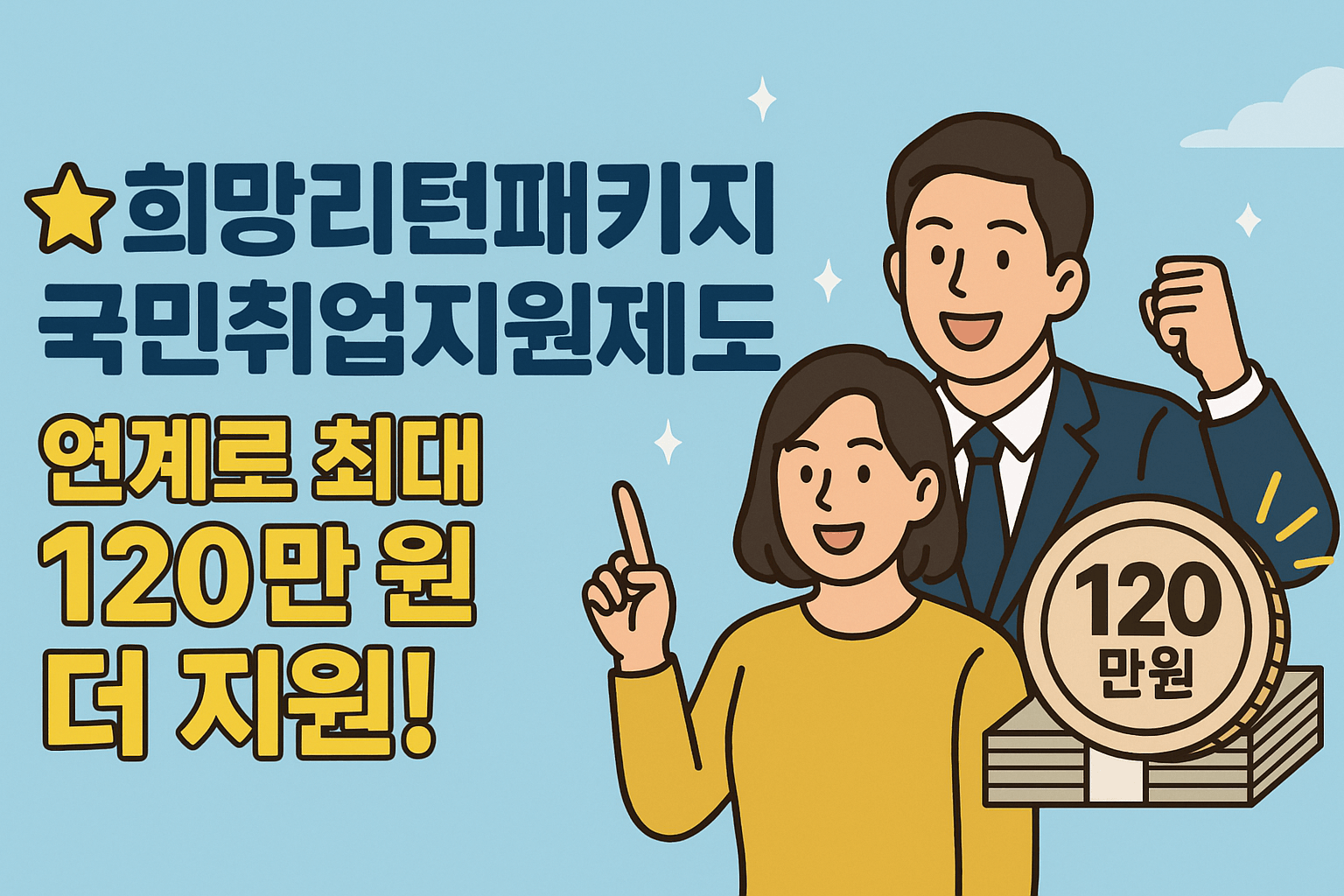 🌟 희망리턴패키지 국민취업지원제도 연계로 최대 120만원 더 지원!