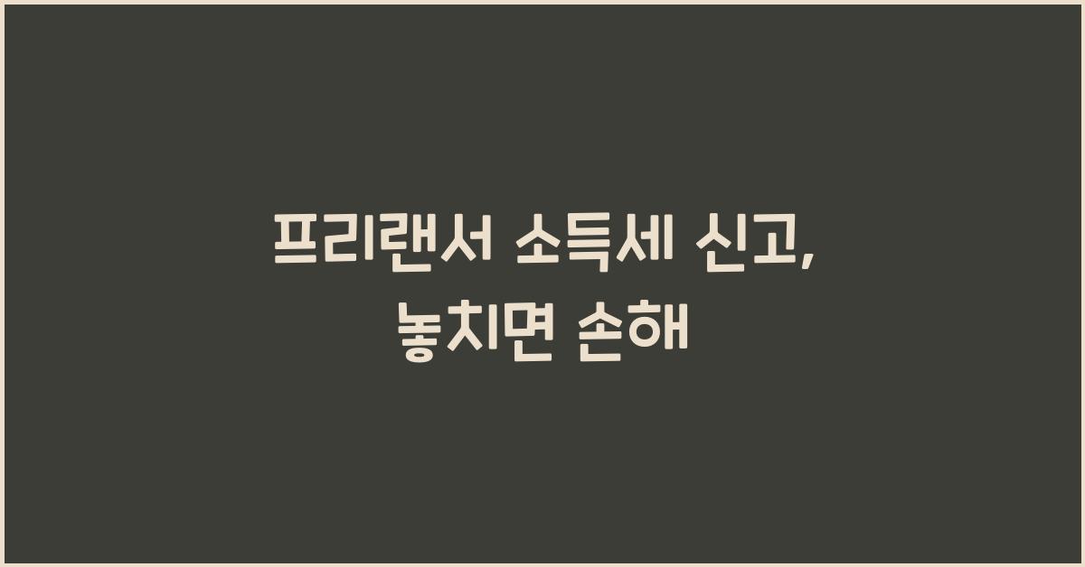 프리랜서 소득세 신고