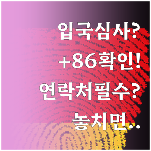 중국 입국심사 연락처 작성 체크리스트..