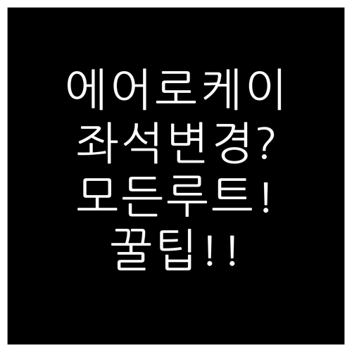 에어로케이 타기 전에 알면 좋은 좌석..