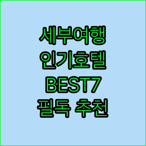 세부 여행객 필독 추천 인기 호텔 B..