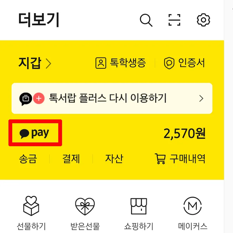 카톡-더보기-페이