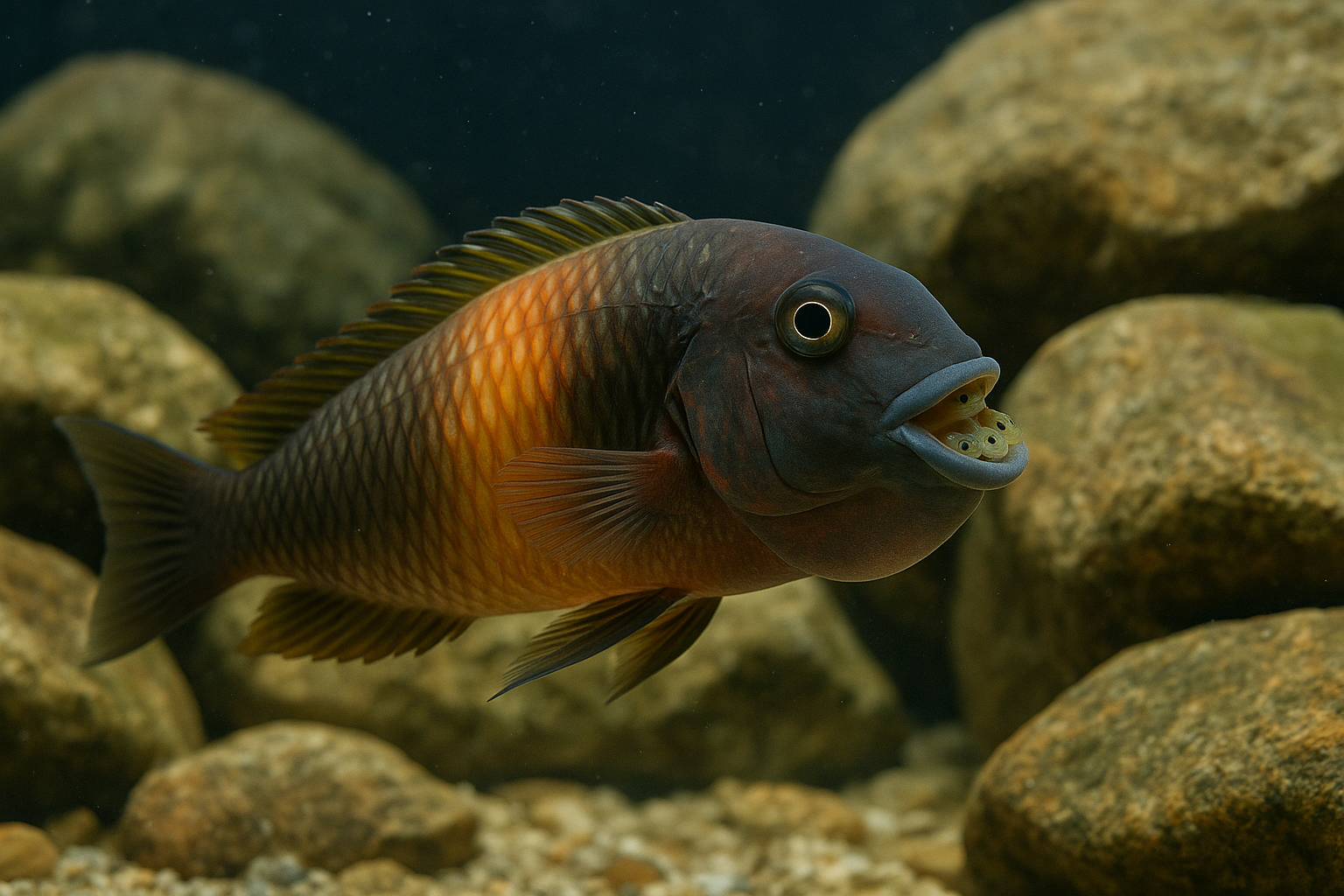 마우스 브리딩하고 있는 트로페우스 사진