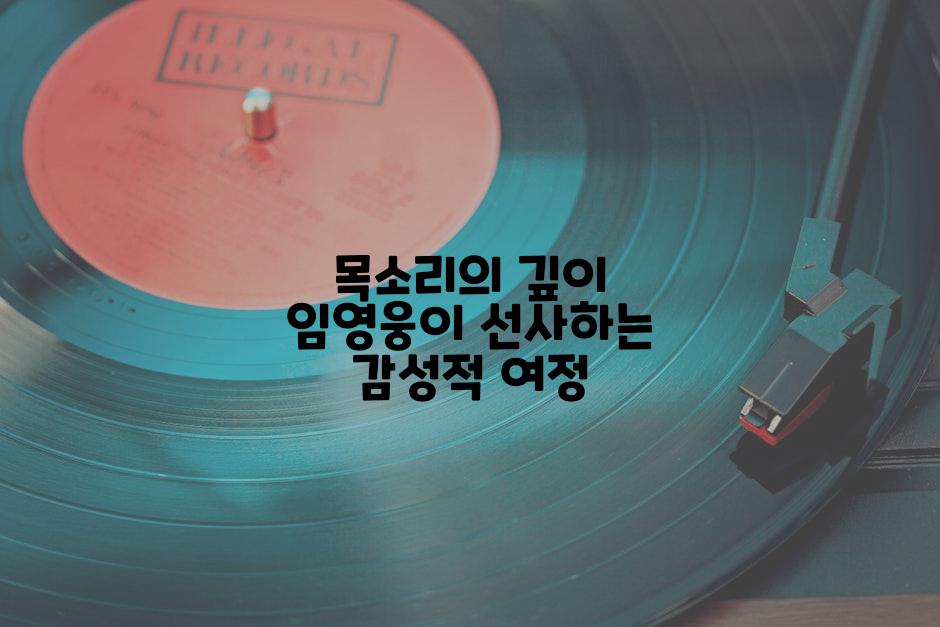 목소리의 깊이 임영웅이 선사하는 감성적 여정