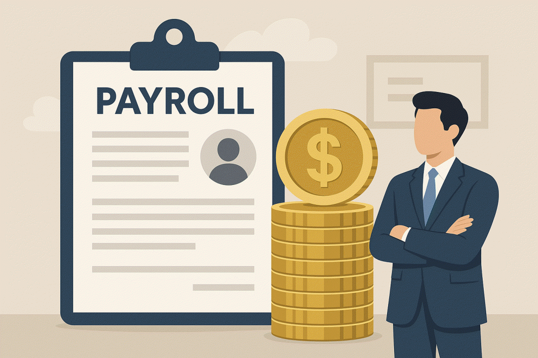 PAYROLL, 돈, 사람이 팔장을 끼고 보고 있음