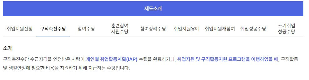 구직촉진수당 소개